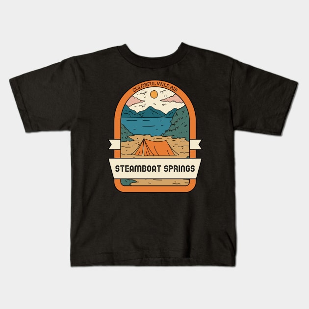 Steamboat Springs Vintage Travel Kids T-Shirt by Insert Place Here